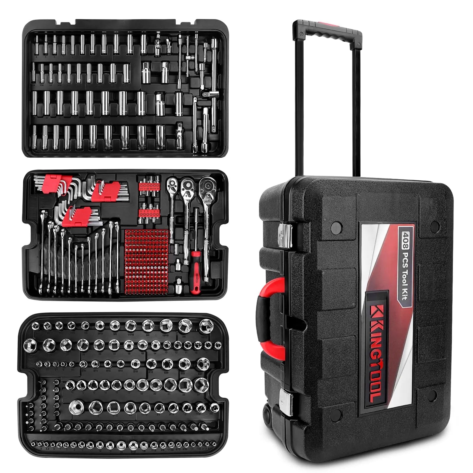 KingTool 408-PCS tool set with heavy-duty case